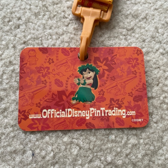 Disney Lilo & Stitch 2004 Official Lanyard Pin Holder Hibiscus Flower Charm - Picture 5 of 8